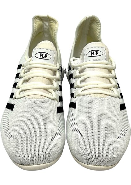 MP2356 Beyaz / Siyah Erkek Streçli Spor Ayakkabı