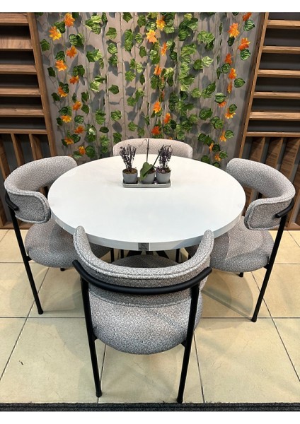Tekno Trust Suntalam Elisa Yuvarlak 4 Kişilik Mutfak Masası Takımı SOFT12