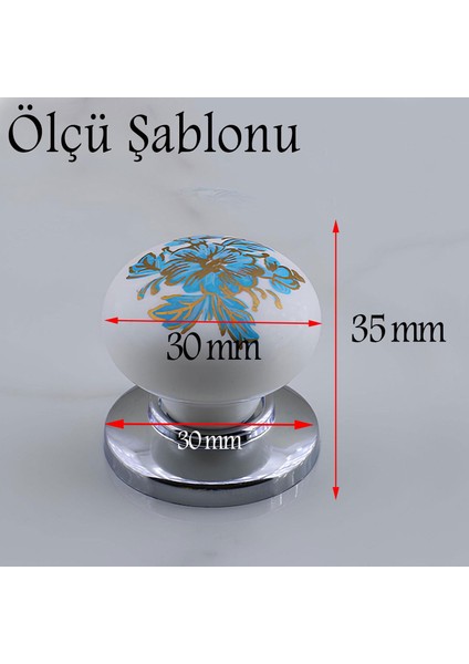 Düğme Kulp Mavi Desenli Krom Tablalı Polimer Dolap Mobilya Mutfak Dolabı Çekmece Dolap Kulpu Kulbu fiyatları