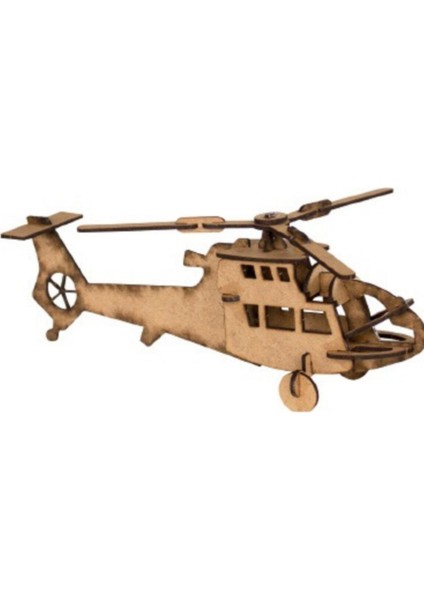 Jk3 Ahşap Helikopter+Nostalji Araba+Bisiklet Boyama Seti Aktivite