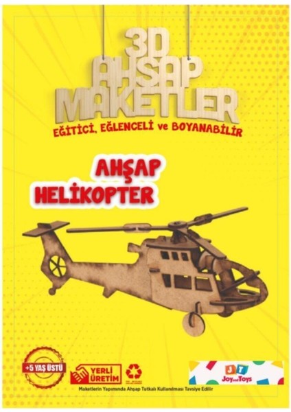 Jk3 Ahşap Helikopter+Nostalji Araba+Bisiklet Boyama Seti Aktivite