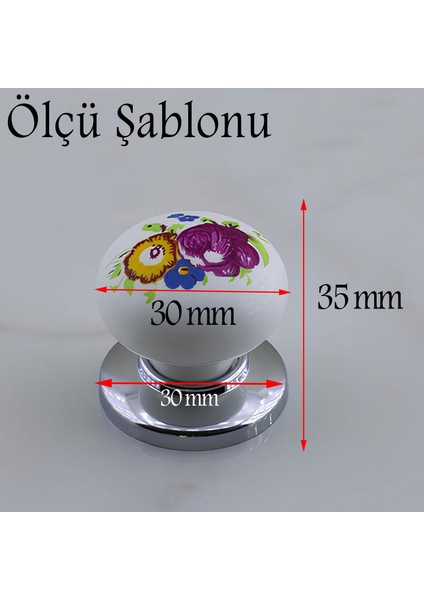 Düğme Kulp Çiçek Desenli Krom Tablalı Polimer Dolap Mobilya Mutfak Dolabı Çekmece Dolap Kulpu Kulbu fiyatları