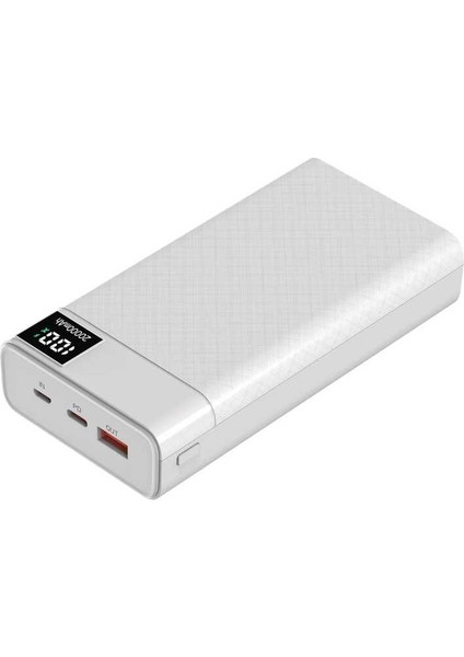 Zore B-12 Qc 3.0 Hızlı Şarj Özellikli 22.5W LED Göstergeli Powerbank 20.000 Mah Taşınabilir Şarj Cihazı Beyaz