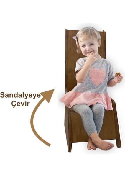 Kaydırak ve Ahşap Oyun Sandalyesi - 2'si 1 Arada