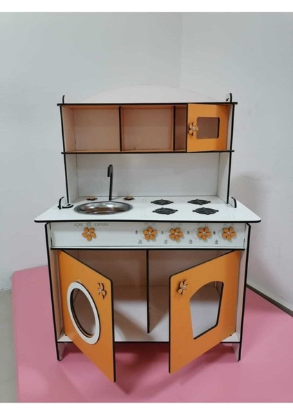 Montessori Eğitici Ahşap Oyuncak Mutfak Dolabı 6mm Turuncu 80X60 fiyatları
