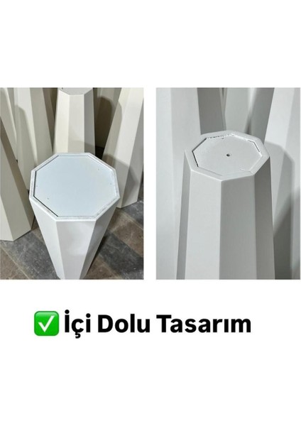 Tekno Trust Yuvarlak Lilyum Lake Mantar Sehpa Beyaz Üçlü Set (47-52-57 Cm) 3 2 Yıl Mdf Modern 35 x 35 Modern Be