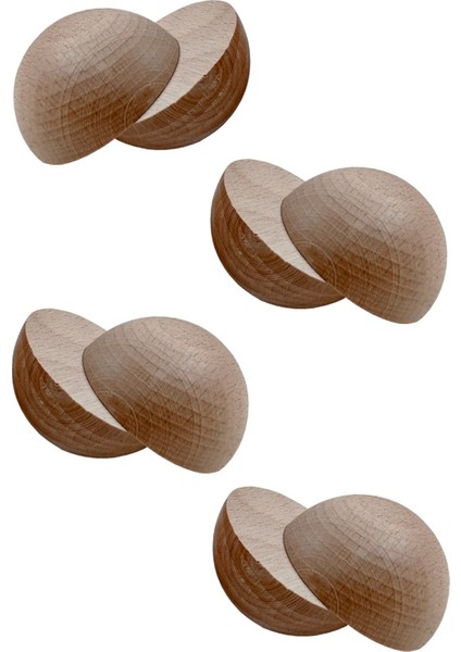 Montessori Waldorf Doğal Ahşap Yarım Küre 50 mm 8 Adet