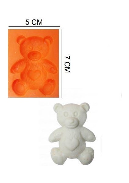 Şeker Hamur Kalıbı Silikon Ayıcık Kalpli 5 x 7 cm