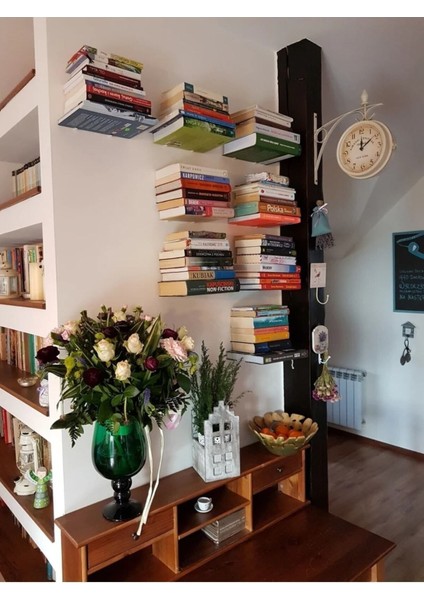 Tekno Trust Metal Sihirli Duvar Kitap Tutucu, Metal Dekoratif Duvar Kitaplık Modeli 1 Adet 7 cm 10 cm Siyah fiyatları