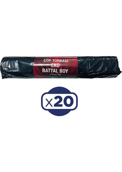 Eko Battal Boy Çöp Torbası 75X90 cm 7 Li x 20 Adet