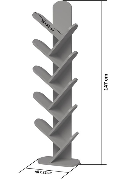 10 Kitaplık 10 Raflı Dekoratif Bölmeli Ev Ofis Çok Amaçlı Beyaz 147 cm 40 cm Beyaz Suntalam Suntala