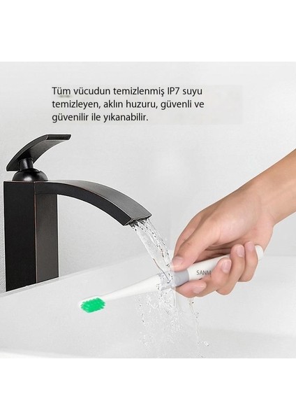 Çiftler Için Elektrikli Diş Fırçası Su Geçirmez Küçük Kafa Yumuşak Kıllar Tembel Tam Otomatik Elektrikli Diş Fırçası (Yurt Dışından)
