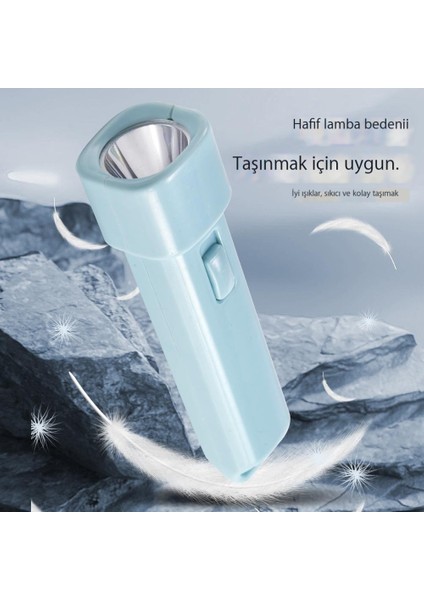 Güçlü Işık El Feneri USB Şarj Edilebilir Mini Taşınabilir Ultra Parlak Cep Küçük Ev Uzun Menzilli Dış Aydınlatma Küçük El (Yurt Dışından)