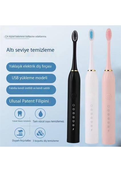 Çocuklar ve Çiftler Için Elektrikli Diş Fırçası Evrensel Şarj Sonic Tam Otomatik Yumuşak Kıl Şarjlı Elektrikli Diş Fırçası (Yurt Dışından)