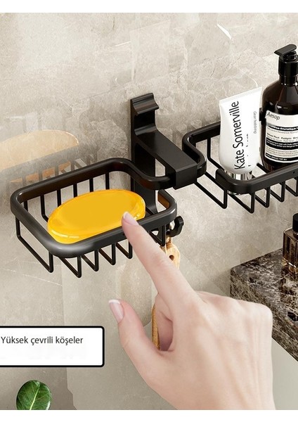 Hiçbir Delme Alanı Alüminyum Banyo Depolama Sabun Kutusu Sabun Net Asılı Sabun Rafı Sabun Kutusu Banyo (Yurt Dışından)