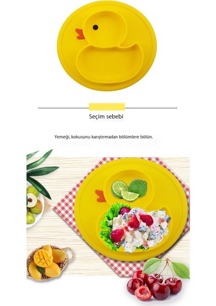 Çocuklar Için Bölmeli Küçük Ördek Silikon Bebek Yemek Tabağı, Bebek Yemek Tabağı, Beslenme Sofra Takımı (Yurt Dışından) indirimleri