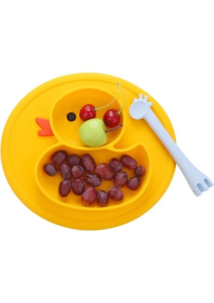 Çocuklar Için Bölmeli Küçük Ördek Silikon Bebek Yemek Tabağı, Bebek Yemek Tabağı, Beslenme Sofra Takımı (Yurt Dışından)