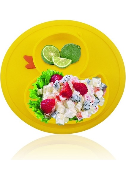 Çocuklar Için Bölmeli Küçük Ördek Silikon Bebek Yemek Tabağı, Bebek Yemek Tabağı, Beslenme Sofra Takımı (Yurt Dışından)