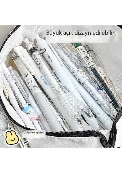 Erkek ve Kız Ilkokul ve Ortaokul Öğrencileri Için Siyah ve Beyaz Kalem Kutusu Kırtasiye Çantası, Büyük Kapasiteli Kalem Kutusu (Yurt Dışından) indirimleri