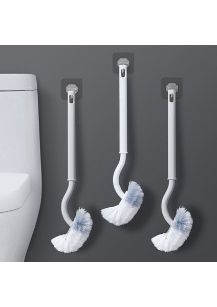 Banyo Kavisli Uzun Saplı Tuvalet Fırçası Temizleme Fırçası Yaratıcı Hiçbir Çıkmaz Yumuşak Kıllı Tuvalet Fırçası Tuvalet Fırçası (Yurt Dışından)