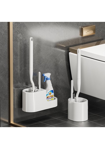Uzun Saplı Tuvalet Fırçası Temizleme Seti Banyo Tuvalet Temizleme Fırçası Hiçbir Çıkmaz Yumuşak Kıllı Tuvalet Fırçası Tabanı ile (Yurt Dışından)