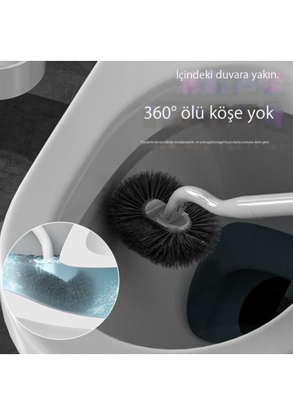 Uzun Saplı Tuvalet Fırçası Temizleme Seti Banyo Tuvalet Temizleme Fırçası Hiçbir Çıkmaz Yumuşak Kıllı Tuvalet Fırçası Tabanı ile (Yurt Dışından)