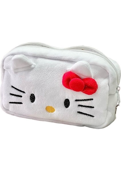 Kedi Kalem Çantası Öğrenci Kırtasiye Çantası Japon Büyük Kapasiteli Sevimli Kalem Kalem Kutusu Kadınlar Için Kozmetik Çantası (Yurt Dışından)