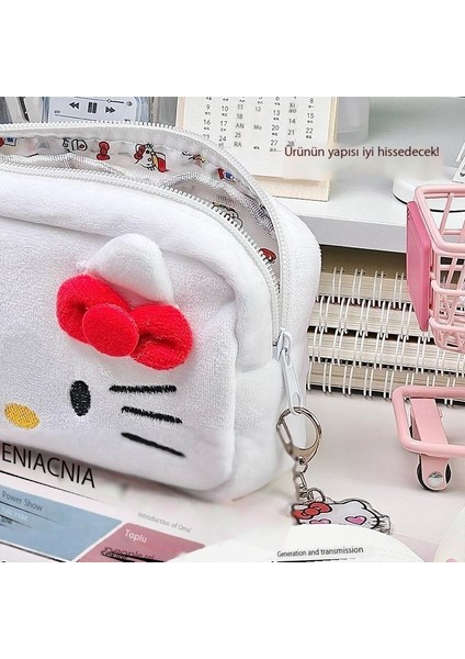 Kedi Kalem Çantası Öğrenci Kırtasiye Çantası Japon Büyük Kapasiteli Sevimli Kalem Kalem Kutusu Kadınlar Için Kozmetik Çantası (Yurt Dışından) fiyatları