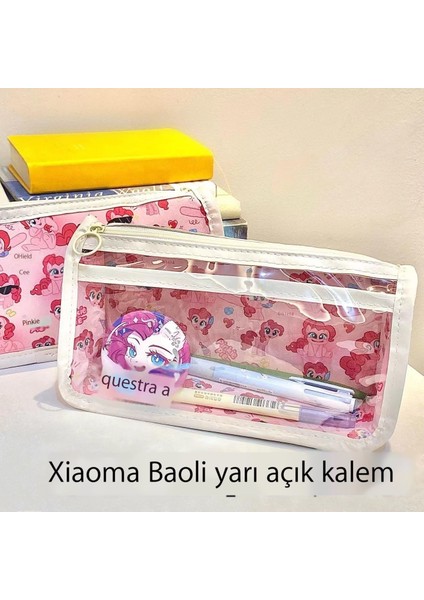 Süper Sevimli Pembe Şeffaf Kalem Çantası Sevimli Çok Katmanlı Büyük Kapasiteli Öğrenci Kırtasiye Malzemesi Saklama Çantası (Yurt Dışından) fiyatları