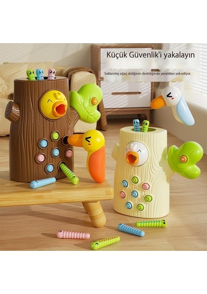 Content dolls Yürümeye Başlayan Çocuk Zeka Bulmacası Bebek Ağaçkakan Oyuncağı Böcekleri Yakalıyor (Yurt Dışından)