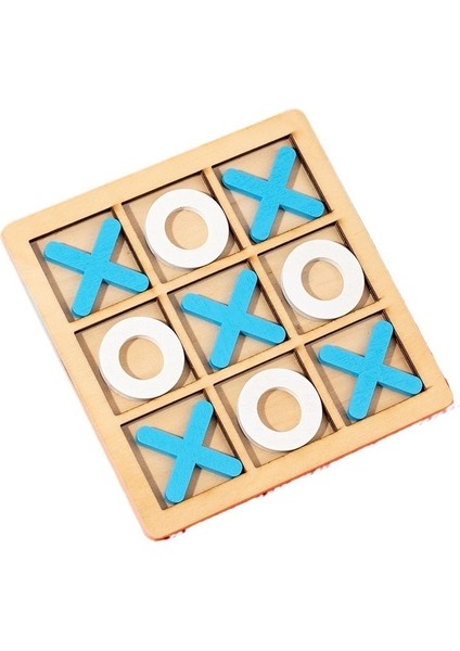 Ahşap Tic-Tac-Toe Oyuncak Çocuk Eğitici Mantıksal Düşünme Eğitimi Iki Kişilik Interaktif Masa Üstü Oyunu (Yurt Dışından)