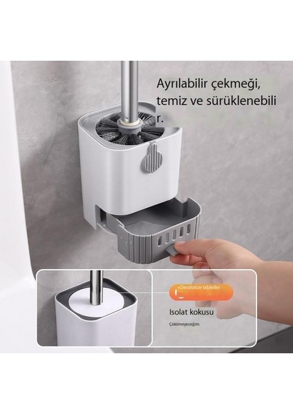 Fırça Banyo Tuvalet Fırçası Ev Yuvarlak Kafa Taban Duvara Asılı Uzun Saplı Temizleme Fırçası Eserdir (Yurt Dışından)