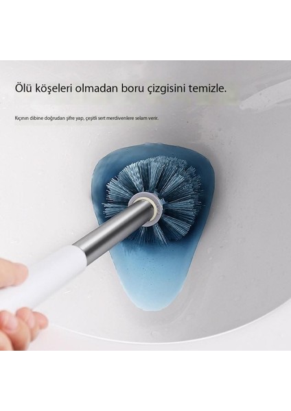 Fırça Banyo Tuvalet Fırçası Ev Yuvarlak Kafa Taban Duvara Asılı Uzun Saplı Temizleme Fırçası Eserdir (Yurt Dışından)