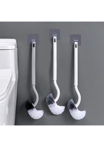 Ölü Uçları Olmayan Dirsekli Tuvalet Fırçası, Yumuşak Kıllı Fırça, Çok Fonksiyonlu Tuvalet Fırçası, Banyo Ev Duvara Monte Temizleme Fırçası (Yurt Dışından) fiyatları