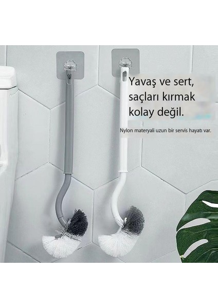 Ölü Uçları Olmayan Dirsekli Tuvalet Fırçası, Yumuşak Kıllı Fırça, Çok Fonksiyonlu Tuvalet Fırçası, Banyo Ev Duvara Monte Temizleme Fırçası (Yurt Dışından) modelleri