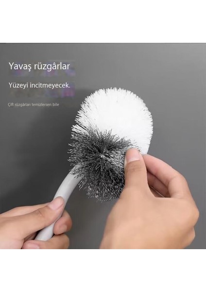 Ölü Uçları Olmayan Dirsekli Tuvalet Fırçası, Yumuşak Kıllı Fırça, Çok Fonksiyonlu Tuvalet Fırçası, Banyo Ev Duvara Monte Temizleme Fırçası (Yurt Dışından) fırsatları