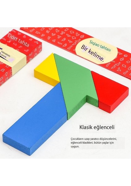 Renk Kutulu Dört Parçalı Bulmaca Çocuk Eğitici Ahşap Bulmaca Öğretim Yardımcıları Uçak Geometrik Bulmaca Eğitici Beyin Oyuncakları (Yurt Dışından)