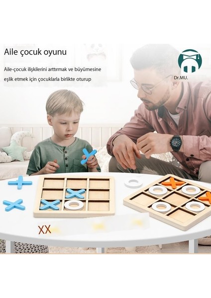 Üç Ardışık Tic-Tac-Toe Çocuk Erken Eğitim Eğitici Oyuncaklar Eğlence Savaş Masa Oyunu Yapı Taşları Satranç Oyuncakları (Yurt Dışından)