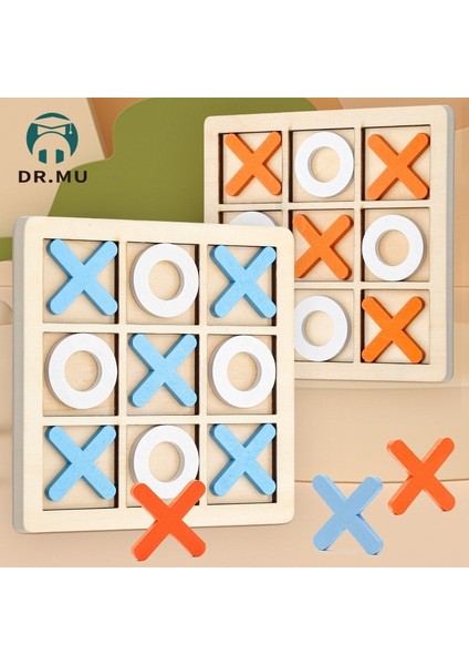 Üç Ardışık Tic-Tac-Toe Çocuk Erken Eğitim Eğitici Oyuncaklar Eğlence Savaş Masa Oyunu Yapı Taşları Satranç Oyuncakları (Yurt Dışından)