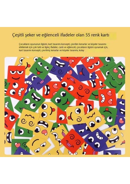 Çocukların Yüzünü Değiştiren Ifade Rubik Küpü Eğlenceli Masaüstü Ebeveyn-Çocuk Oyunu Erken Eğitim Eğitici Yapı Taşları Oyuncak (Yurt Dışından)