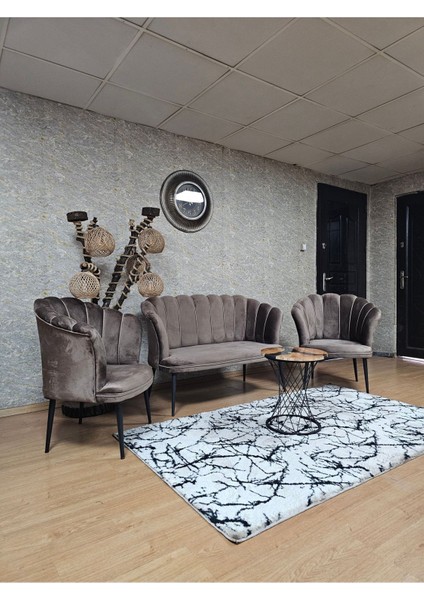 Papatya Çay Seti Koltuk Takımı Siyah Boyalı Sivriltme Ayak, Balkon, Salon, Ofis, Cafe Koltuk Takımı fırsatları