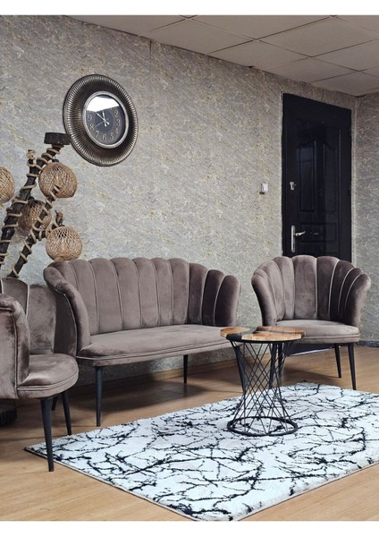 Papatya Çay Seti Koltuk Takımı Siyah Boyalı Sivriltme Ayak, Balkon, Salon, Ofis, Cafe Koltuk Takımı indirimleri