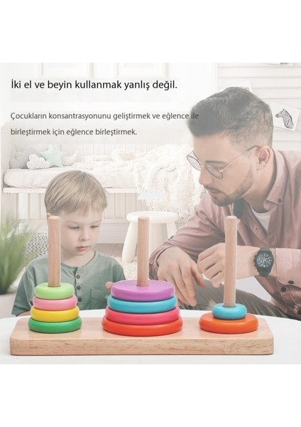 Jenga Kulesi'nin Gökkuşağı Kuleleri Yığını, Boyut Bilişsel Renk Ayrımcılığı, Küçük Çocuklar Için Eğitici Ebeveyn-Çocuk Etkileşimli Oyuncaklar (Yurt Dışından)