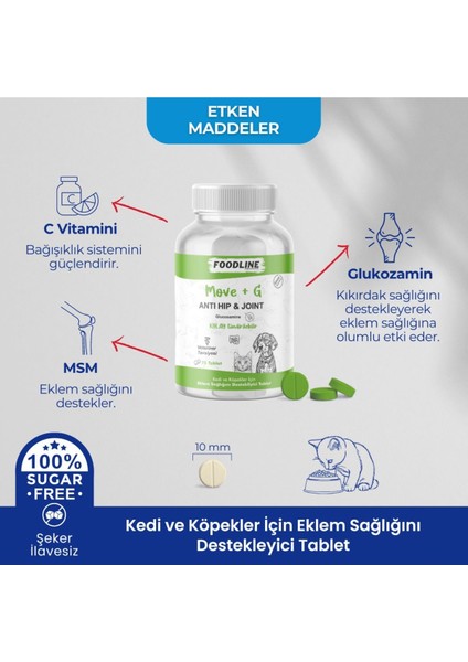 Hip&joint Glucosamine 75 Tablet | Kedi ve Köpekler Için Kas Sağlığını Destekleyici