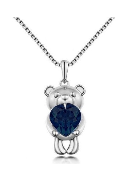 Safir Taşlı Teddy Bear Kolye 78971