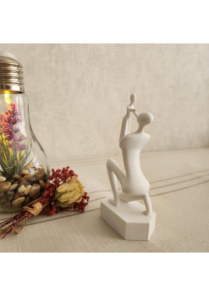 Anne ve Bebek Modeli Iskandinav Tarzı Biblo Heykel Figür Dekor Dekorasyon 3D 3 Boyutlu Altındal Home