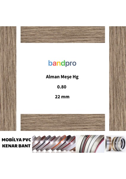 Mobilya Pvc Kenar Bant Alman Meşe Hg 080/22 mm 150 Metre