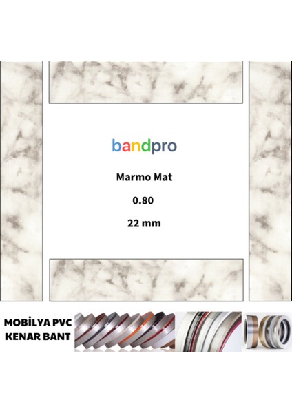 Mobilya Pvc Kenar Bant Marmo Mat 080/22 mm 150 Metre