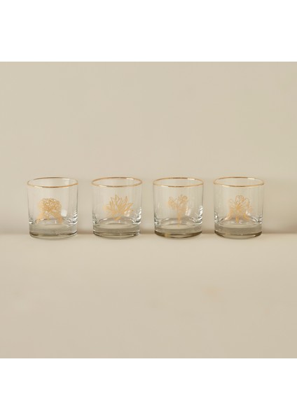 Şans Çiçekleri 4'lü Bardak Seti Gold (300 Cc)