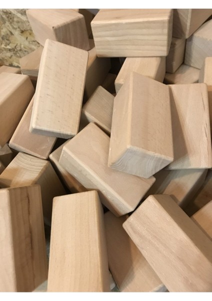 Ahşap Prizmlar 5X5X10 cm 5 Adet Kayın Ağacından
